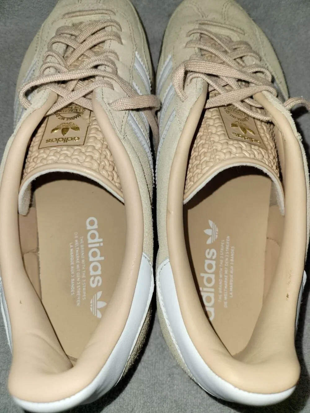 Adidas Gazelle Womens Size 9.5 Magic Beige White adidas gazelle